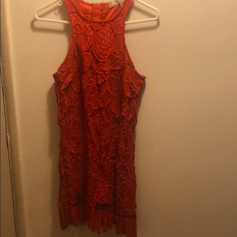 Lovers + Friends Red Lace Floral dress - XS